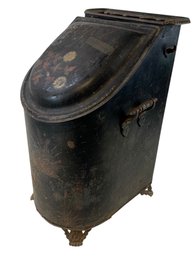 Antique 1880 Sidney Shepard Co. Buffalo, NY Toleware Coal Skuttle - #S6-4