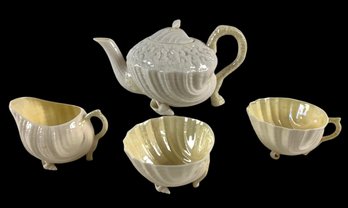 Belleek Pottery Ireland Neptune Shell Tea Set - #S8-5