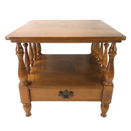 Ethan Allen Solid Maple & Birch Wood Heirloom Nutmeg End Table - #FF