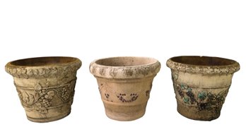 Hardened Styrofoam Planter Pots With Grape Leaf Design - #S16-F