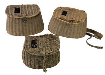Vintage Wicker Fishing Creels - #S14-4