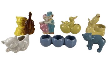 Vintage Succulent Planters: McCoy Arched Scaredy Cat, Shawnee Couple & More - #S9-1