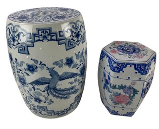 Chinese Blue & White Ceramic Garden Stools / Plant Stands - #S10-4