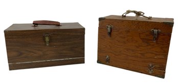 Antique Wood Fishing Tackle Boxes - #S18-2
