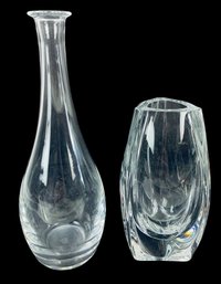 Baccarat Bouton D'Or Crystal Vase & Baccarat Dom Perignon Crystal Decanter Bottle - #S10-2