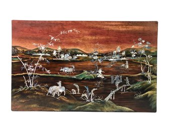 Vietnamese Lacquer Art Panel With Mother-Of-Pearl Inlay - #SW-9