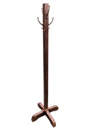Vintage Wood Coat Tree Rack - #FF