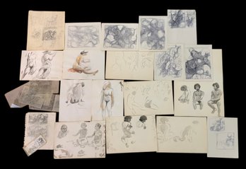 Anne Neumark, WPA (American, 1906-1997) Abstract/Nude Sketches & Paintings - #S23-4