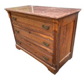 19th Century Marble Top Walnut Dresser - #BR