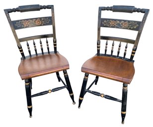 Vintage Lambert Hitchcock Stenciled Side Chairs (Set Of 2) - #FF