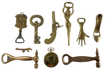 Brass Bottle Openers: Carl Aubock Pocket Watch, Chocolate Shop, Nude & More - #S9-4