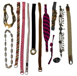 Collection Of Vintage Belts, Belt Buckle Cummerbund & Bow Tie - #S14-3