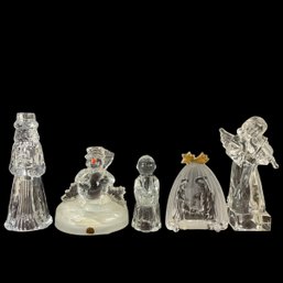 Cristal D'Arques Musical Snowman, Mikasa Crystal Nativity Manger/Angel Violinist & More - #S3-3
