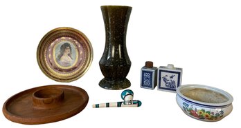 AAA Imports Ceramic Planter, Dansk Teak Tray, Brush McCoy Vase & More - #S15-3