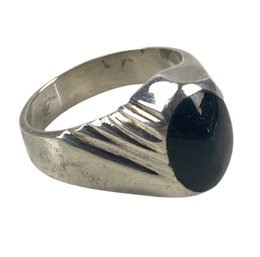Sterling Silver Black Onyx Ring, Men's Size 10 - #JB