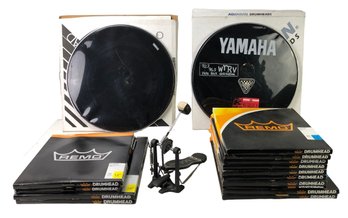 DW 5000 Series Drum Pedal, Remo & Yamaha Drumheads - #FF