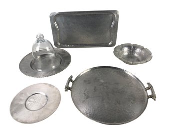Vintage Hammered Aluminum Serving Trays - #S13-1