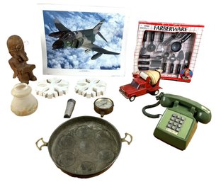 Vintage French Style Egg Pan, Bell System Telephone, Tonka Cement Mixer Truck & More - #S6-4
