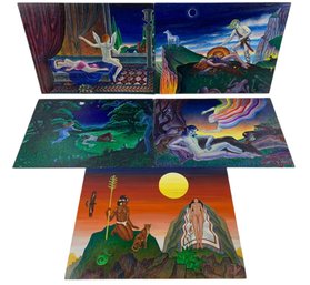 Collection Of Mythological Oil On Board Paintings - #S11-3