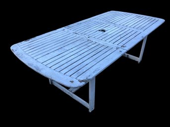 Vintage Painted Teak Wood Extendable Table - #LSOB