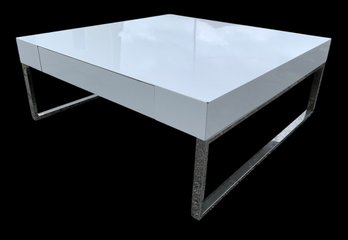 Modani Gavino White Lacquer Coffee Table - #SC