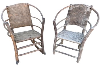 Adirondack Old Hickory Stick Form Armchair & Rocking Chair - #FF