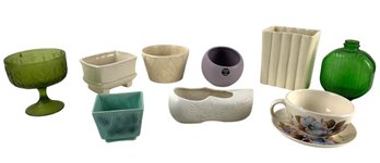 Green Duraglas Refrigerator Bottle, McCoy Pottery Planters & More - #S15-1