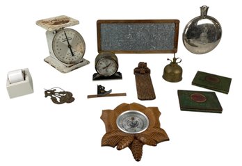 Barometer, Gilbert Alarm Clock, American Family Scale, Lucky Strike Tins & More - #S7-2