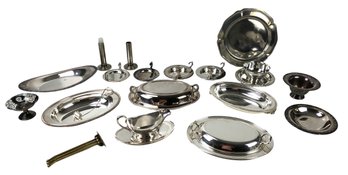 1930s Art Deco Eveready Electric Candles & Collection Of Silver Plate Serveware - #S2-2