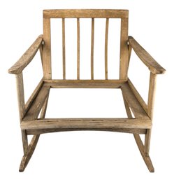 Mid-Century Danish Style Teak Wood Rocking Chair - #BR