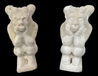 Gargoyle Cement Garden Statues (Set Of 2) - #BR