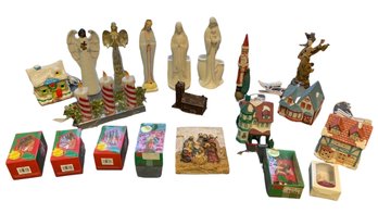 Goebel Madonna, Effanbee Doll Ornaments, Lighted Christmas Village Houses & More - #S23-4