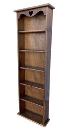Solid Wood 56-Inch Bookcase With Heart Cutout - #SR
