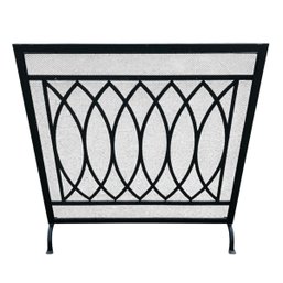 Black Wrought Iron 30-Inch Fireplace Screen - #BR