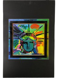 Signed Peter Max 'Liberty Head V' Acrylic Mixed Media (Includes COA) - #SW-7