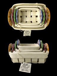 Rectangular Native American Ceramic Nesting Baskets By Rina Peleg, (Set Of 4) - #S7-2