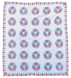 Dresden Plate Patchwork Quilt (7' X 8')- #S1-3