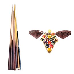 Billiard Pool Cue Sticks, Wall Mount Corner Cue Racks & Billiard Balls - #S4-4