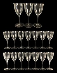 Laurin Gold By Gorham Crystal Blown Glass Water Goblets (Set Of 17) - #S4-2