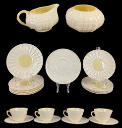 Belleek Ireland Tridacna Yellow Tea Set - #S11-3