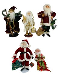 Collection Of Old World Santa Figures, Porcelain Santa Doll & Vintage Christmas Elf Figure - #S4-1
