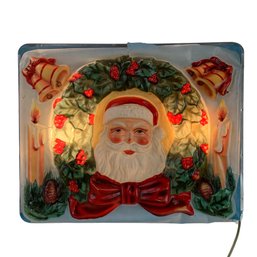 Vintage Lighted Christmas Santa Window (WORKS) - #S8-3