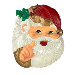 Vintage Molded Plastic Vacuform Wall Mount Holiday Santa - #SW-7