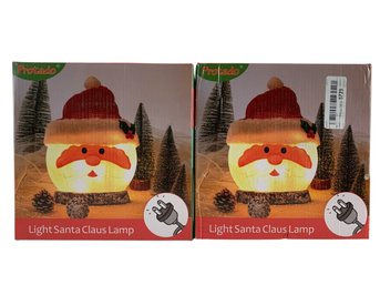 Protado Lighted Christmas Santa Claus Lamps, Set Of 2 (NEW) - #S3-2