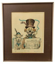George Crionas Hand Colored Lithograph, 'The Touts' - #S24-1