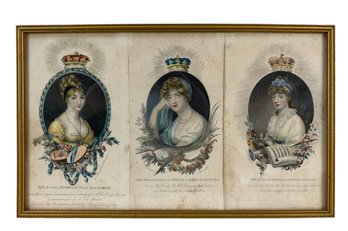19th Century British Princess Portrait Hand Colored Stipple Engravings - #A1
