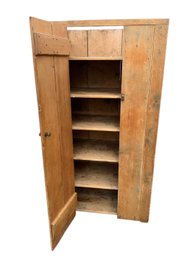 Antique Rustic Farmhouse Pine Wood Kitchen Cupboard - #BR