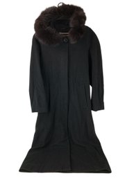 Forecaster Platinum Lambswool Blend Coat With Genuine Fox Fur Lined Hood - #S20