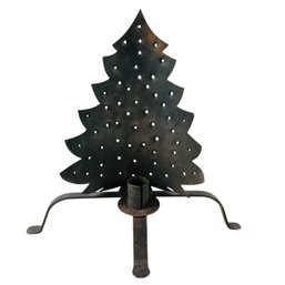 Rustic Metal Christmas Tree Tapered Candle Holder - #S8-2