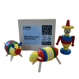 Vintage German Wood Stacking Toys, Made In W. Germany - #S1-1
